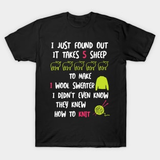 Funny Knitting Joke , Sheep Knitter T-Shirt